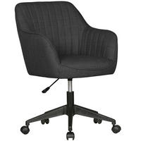 SCHREIBTISCHSTUHL Anthrazit Stoff drehbar mit Lehne und Rollen bis 120 kg MIAMI - Anthrazit/Schwarz, Textil (65/90/65cm) - KADIMA DESIGN