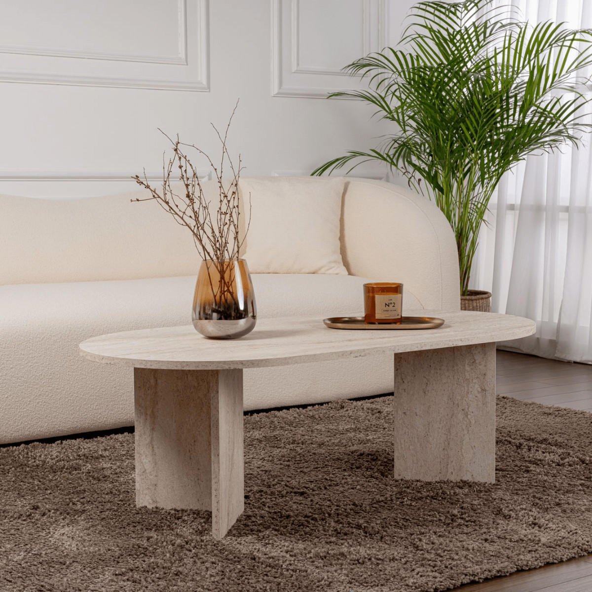 COUCHTISCH - iris 119/60/39,8 cm - Sandfarben, Holzwerkstoff (119/60/39.8cm) - Calicosy