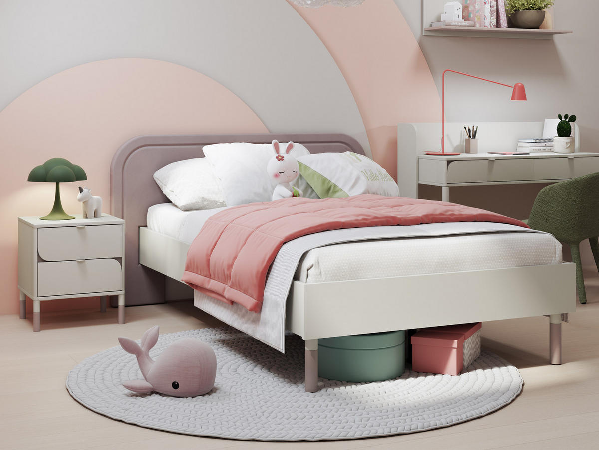 JUGENDBETT Harmony 90 HR08 - Kaschmir/Trüffeleichefarben, Holzwerkstoff/Metall (90/200cm) - MIRJAN24