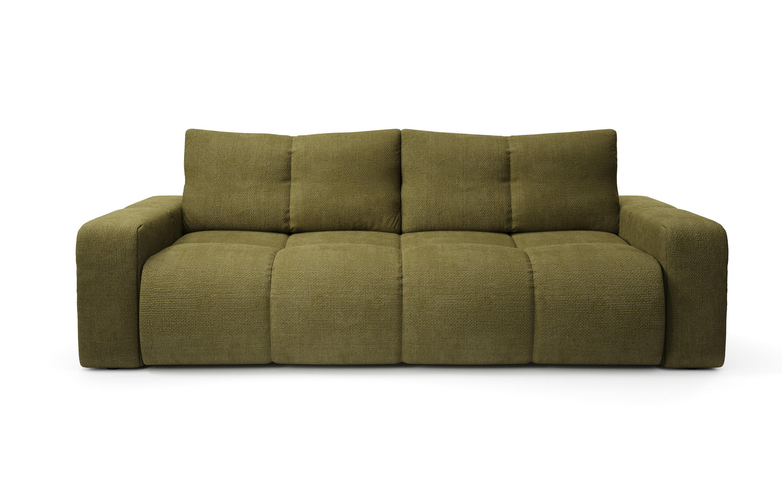 BETTSOFA DUCA Grün Jersey- Stoff mit Schlaffunktion - Grün, Holz (259/90/99cm) - MASSENO
