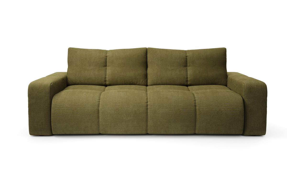 BETTSOFA DUCA Grün Jersey- Stoff mit Schlaffunktion - Grün, Holz (259/90/99cm) - MASSENO
