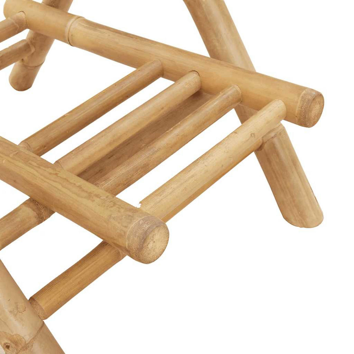 OUTDOOR-BARHOCKER Mit Fussstützen 2 Stk. KlaPPbar Bambus - Braun, Naturmaterialen (57.5/97/40cm) - vidaXL
