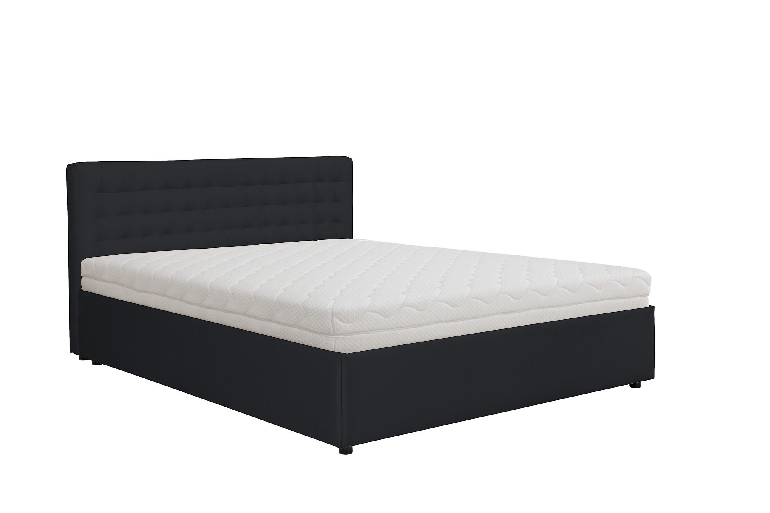 POLSTERBETT mit Bettkasten und Matratze FORTE, Anthrazit, 180x200 cm - Anthrazit, Textil (180/200cm) - KS Home Concept