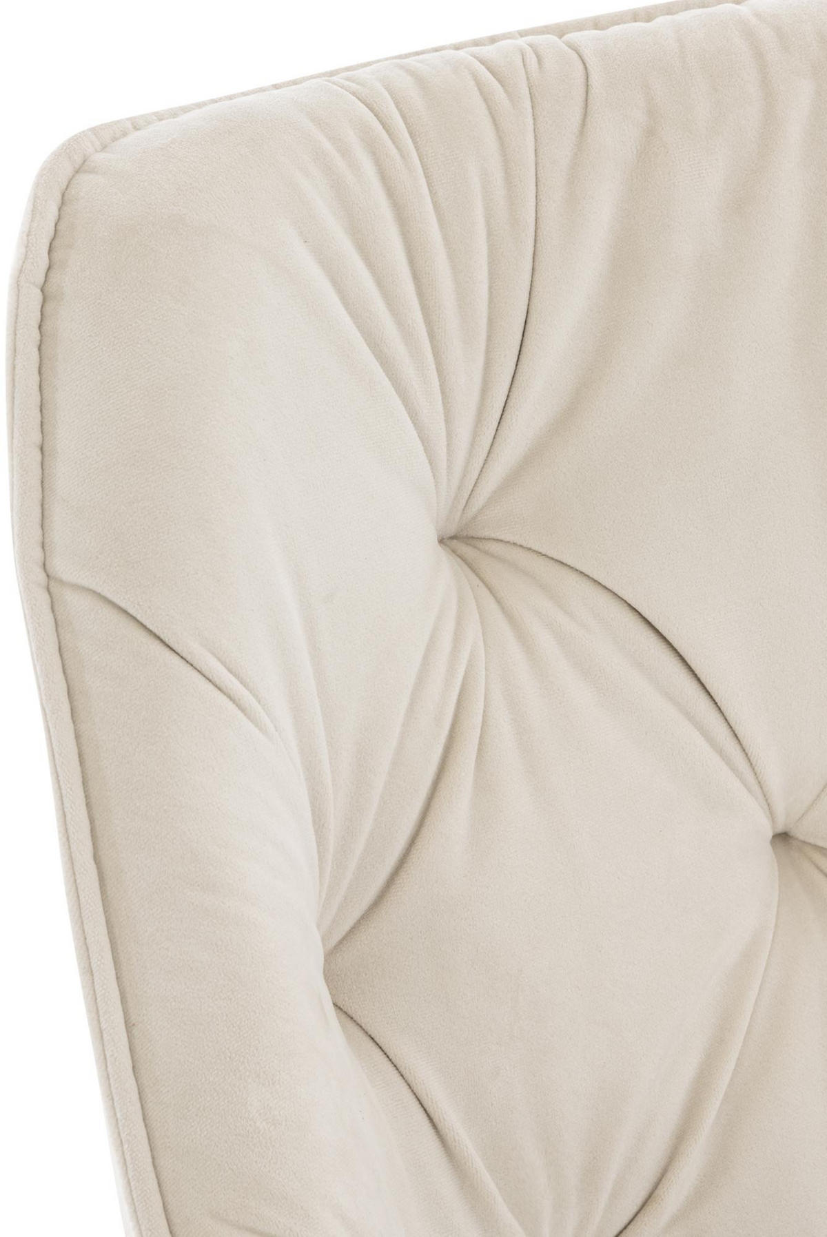 ARMLEHNENSTUHL 2er Set Samt Creme - Creme/Schwarz, Textil/Metall (58/83/62cm) - CLP