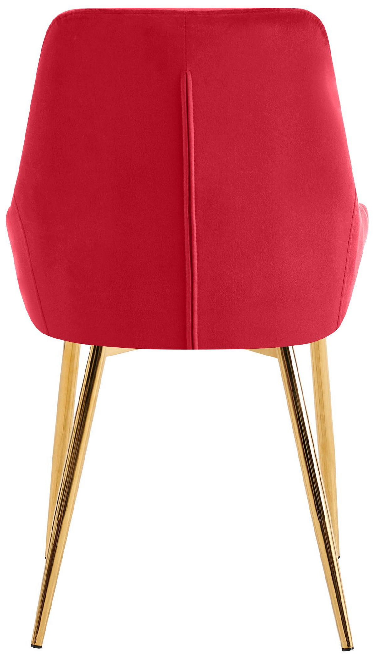 ESSZIMMERSTUHL 2er Set Punar Samt Rot Gold Wohnzimmerstuhl - Rot, Textil (50/86/53cm) - DELUKE