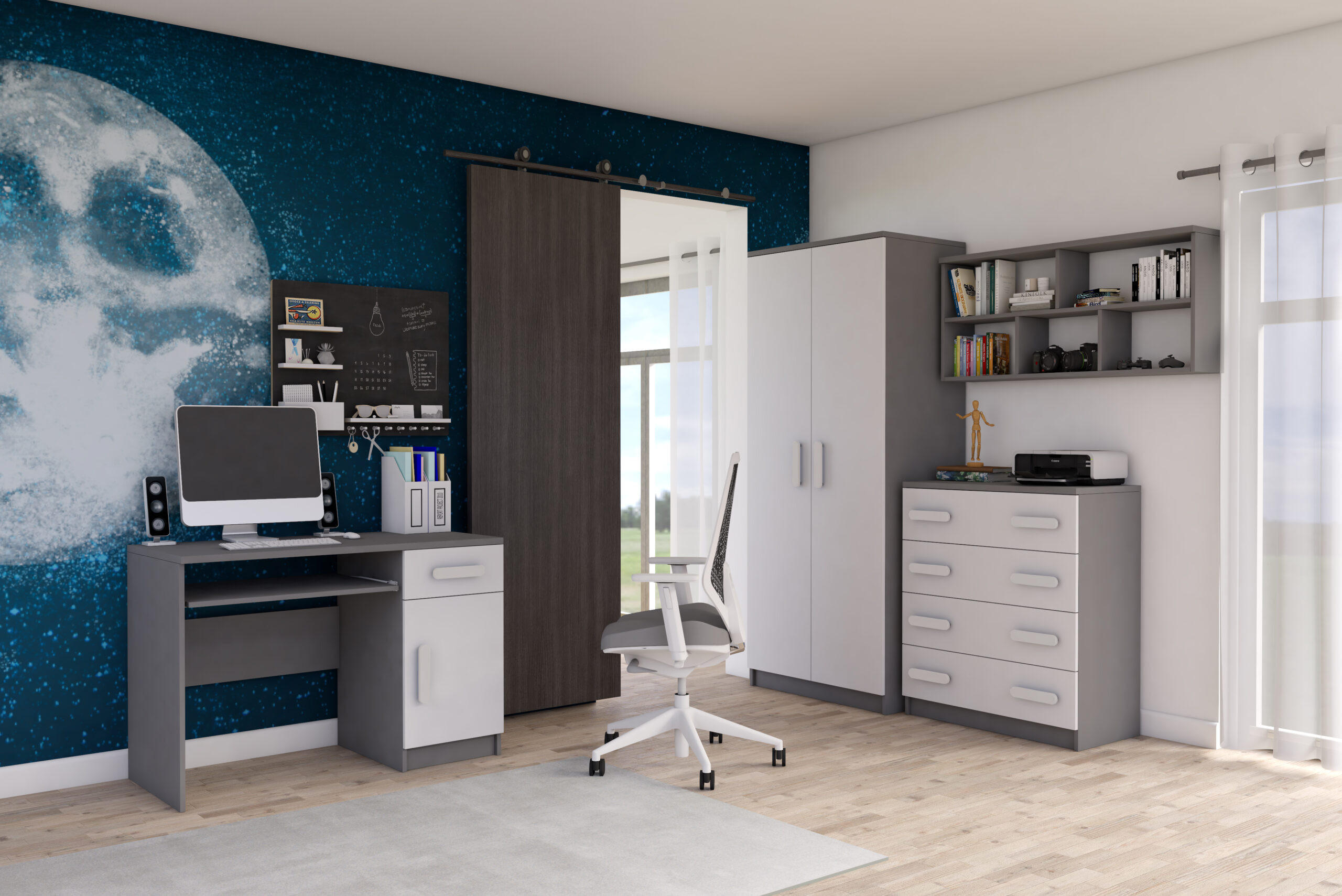 XXXLutz Jugendzimmer Grau 80x200x120 cm