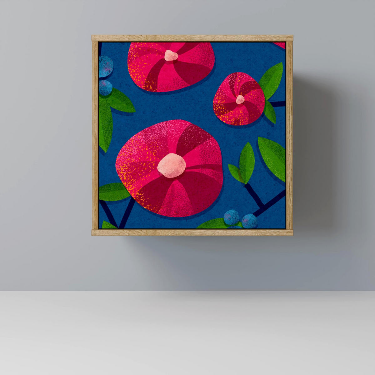 SIDEBOARD SPRING THOUGHTS, Eichefarben, 57,5x42x75,5 cm, Goldfarbene Metallfüße - Eichefarben/Goldfarben, Holzwerkstoff/Metall (57.5/75.5/42cm) - SpaceRebels