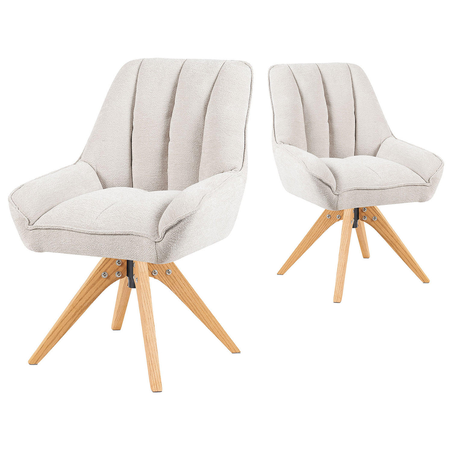 DREHSTUHL Mika-Lio - Honigeiche/Creme, Eichenholz/Holz (60/88/68cm) - DUBI Möbel