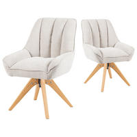 DREHSTUHL Mika-Lio - Honigeiche/Creme, Eichenholz/Holz (60/88/68cm) - DUBI Möbel