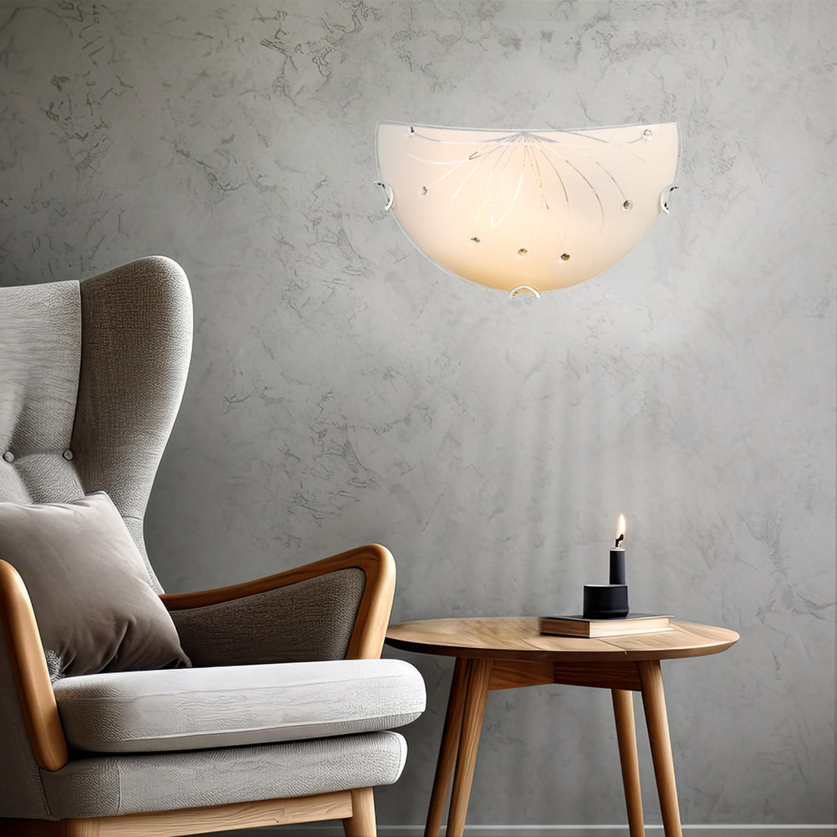 WANDLEUCHTE CALIMERO I Weiß satiniert - Weiß, Glas (30/16/6.5cm)