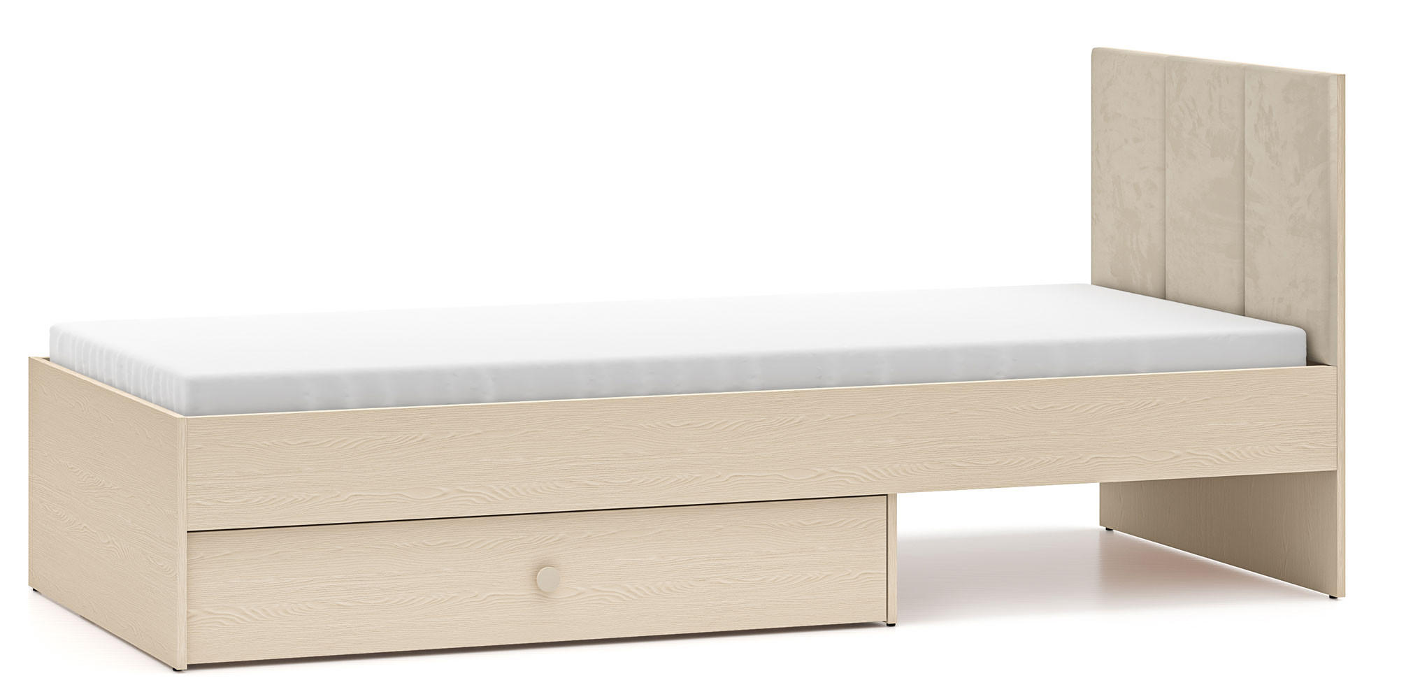 BETT Mevel Wüstensand 94 / 207 / 90cm - Grau, Holz/Holzwerkstoff (90/200cm) - Feldmann-Wohnen