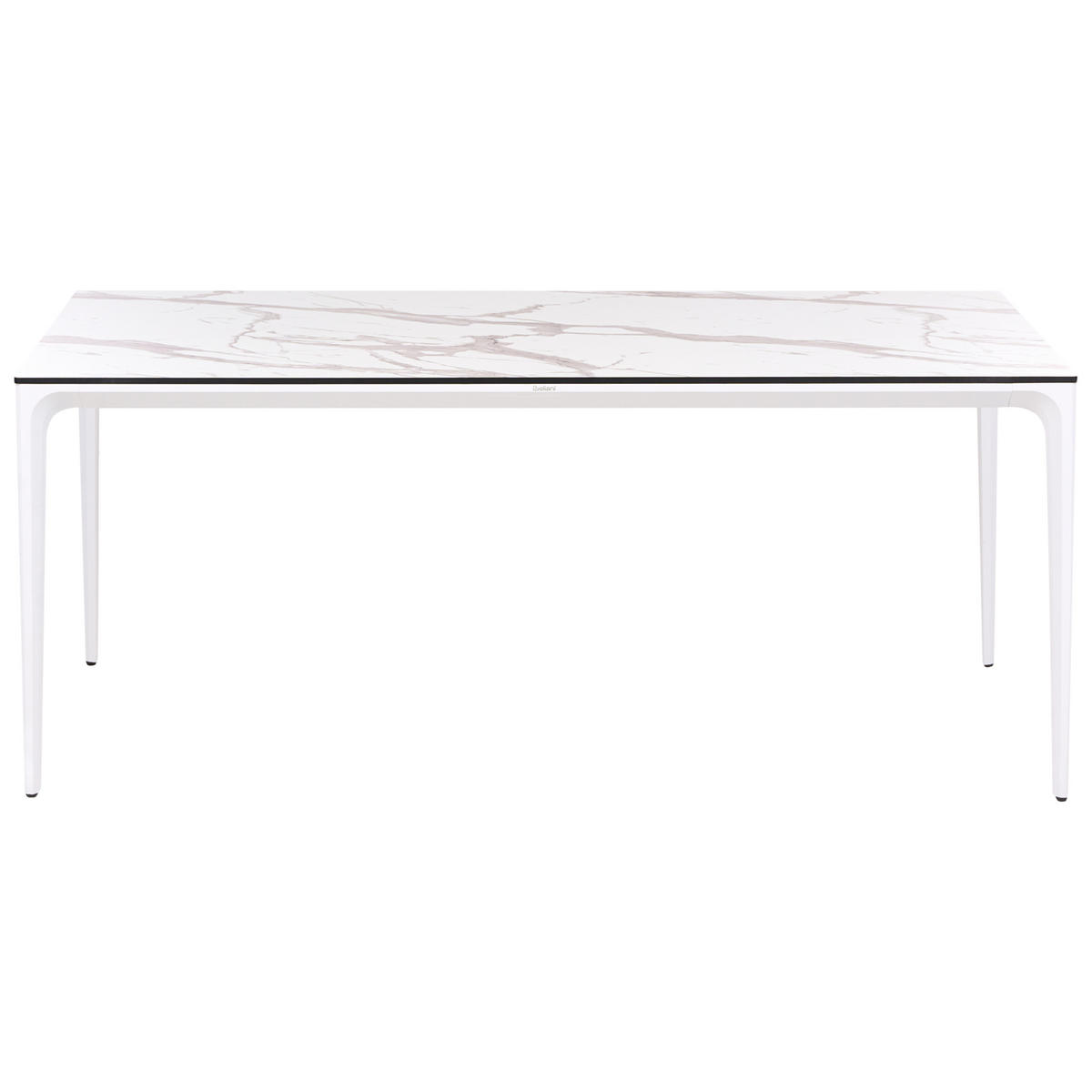 GARTENTISCH 180/90 cm Marmor Optik Weißer Marmor Sovareto - Weiß, Kunststoff (180/90/75cm) - Beliani