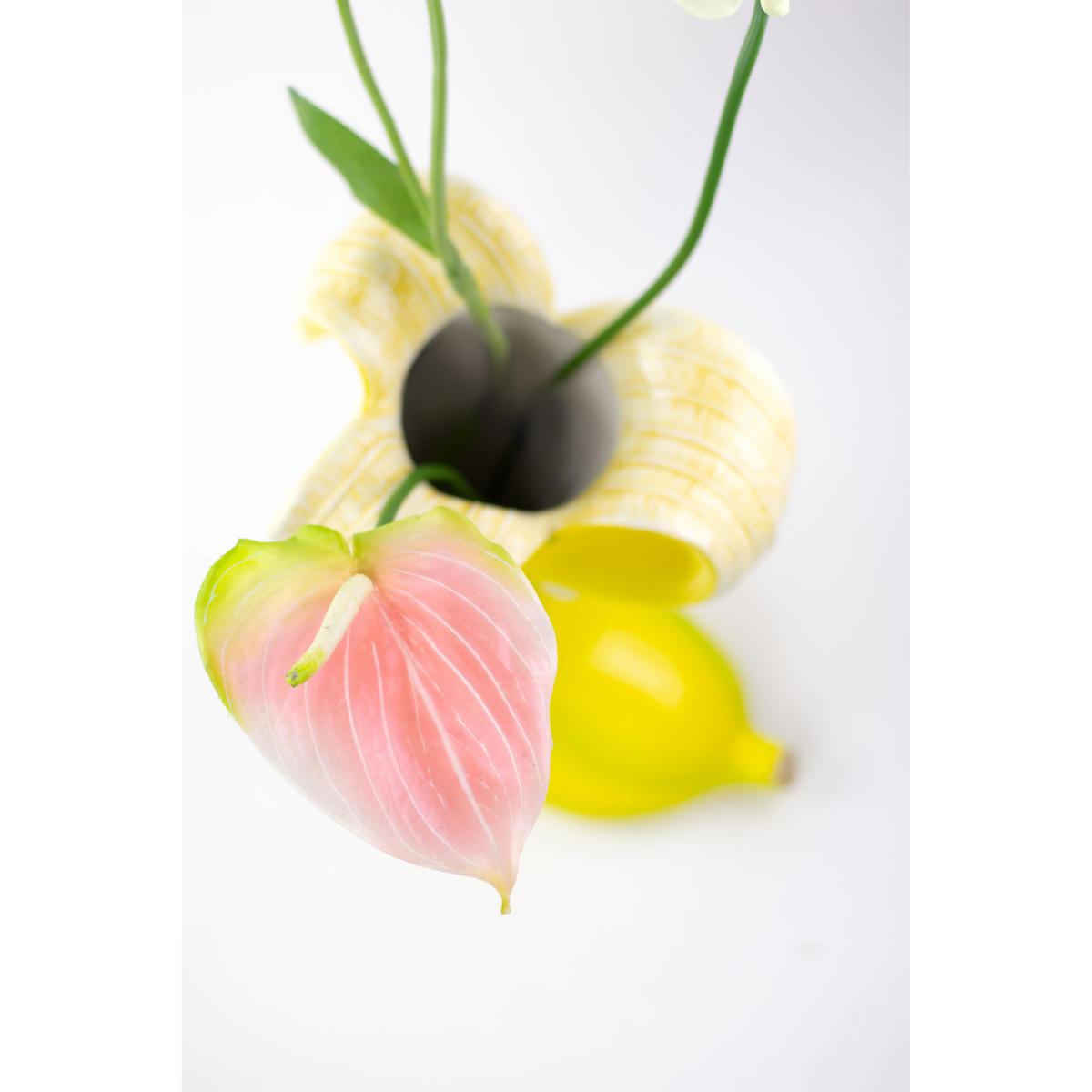 BLUMENVASE Big Banana Romance, Dolomit, Gelb, 18 x 12 x 35 cm - Gelb, Keramik (35cm) - Donkey Products