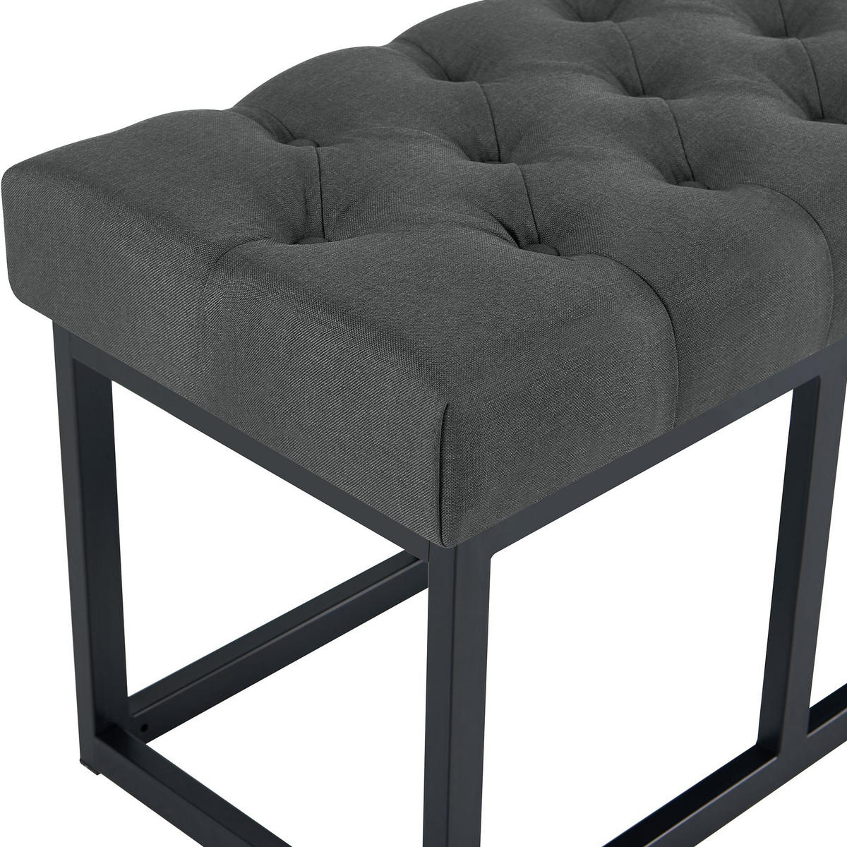 SITZBANK 120/38 cm Stoff Dunkelgrau - Dunkelgrau/Schwarz, Textil/Metall (120/46/38cm) - CLP