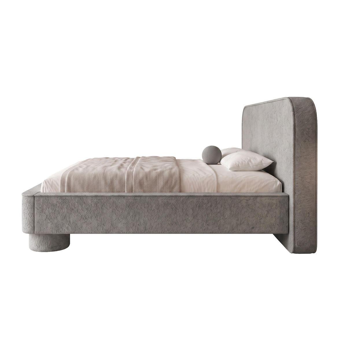 POLSTERBETT SALNUK 200x200 cm, Taupe - Taupe, Textil (200/200cm) - Fedve