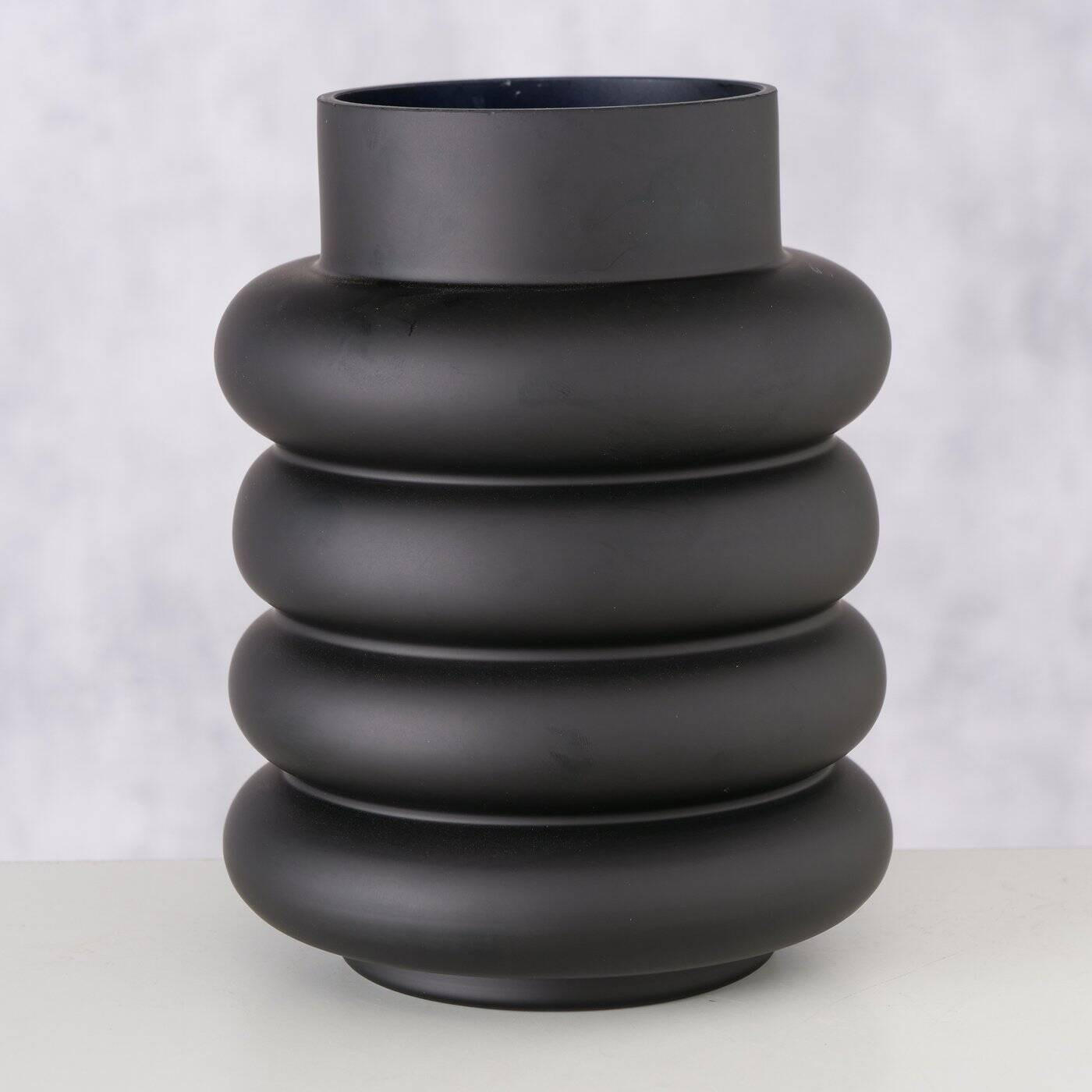 VASE Ribbo - Schwarz, Glas (20cm) - Boltze Home