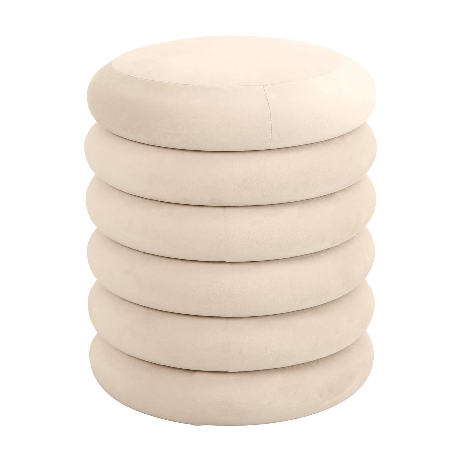 HOCKER BLOSSOM XS mit Stauraum Beige - Beige, Textil (40/43/40cm) - SVITA
