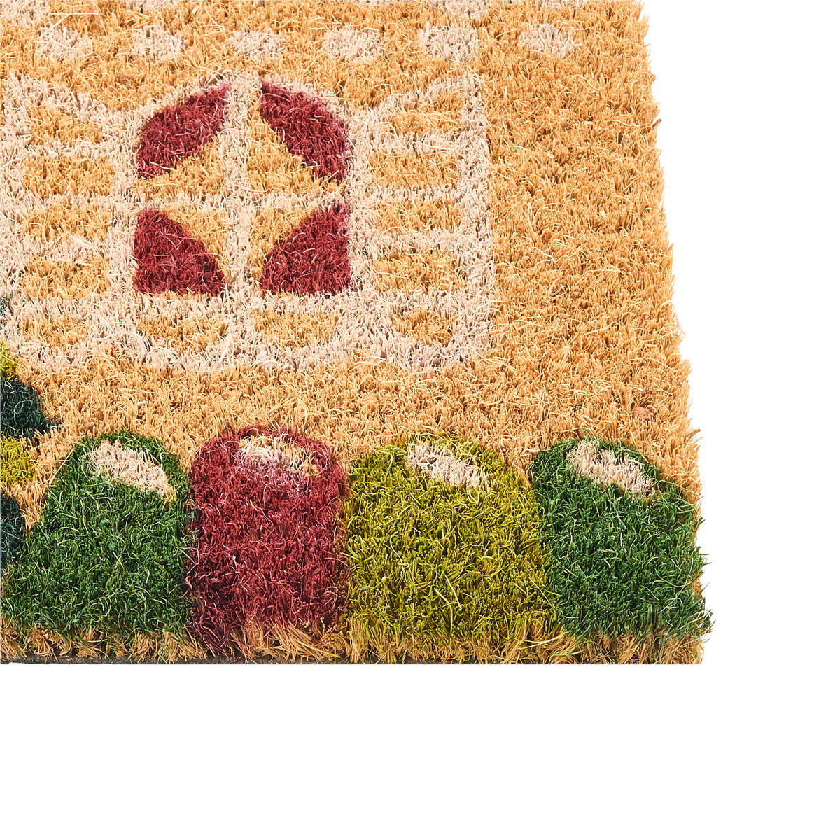 FUSSMATTE Naturfarben 50/80 cm Weihnachtsmotiv Kokosfasern Selatna - Naturfarben, Textil (50/80cm) - Beliani