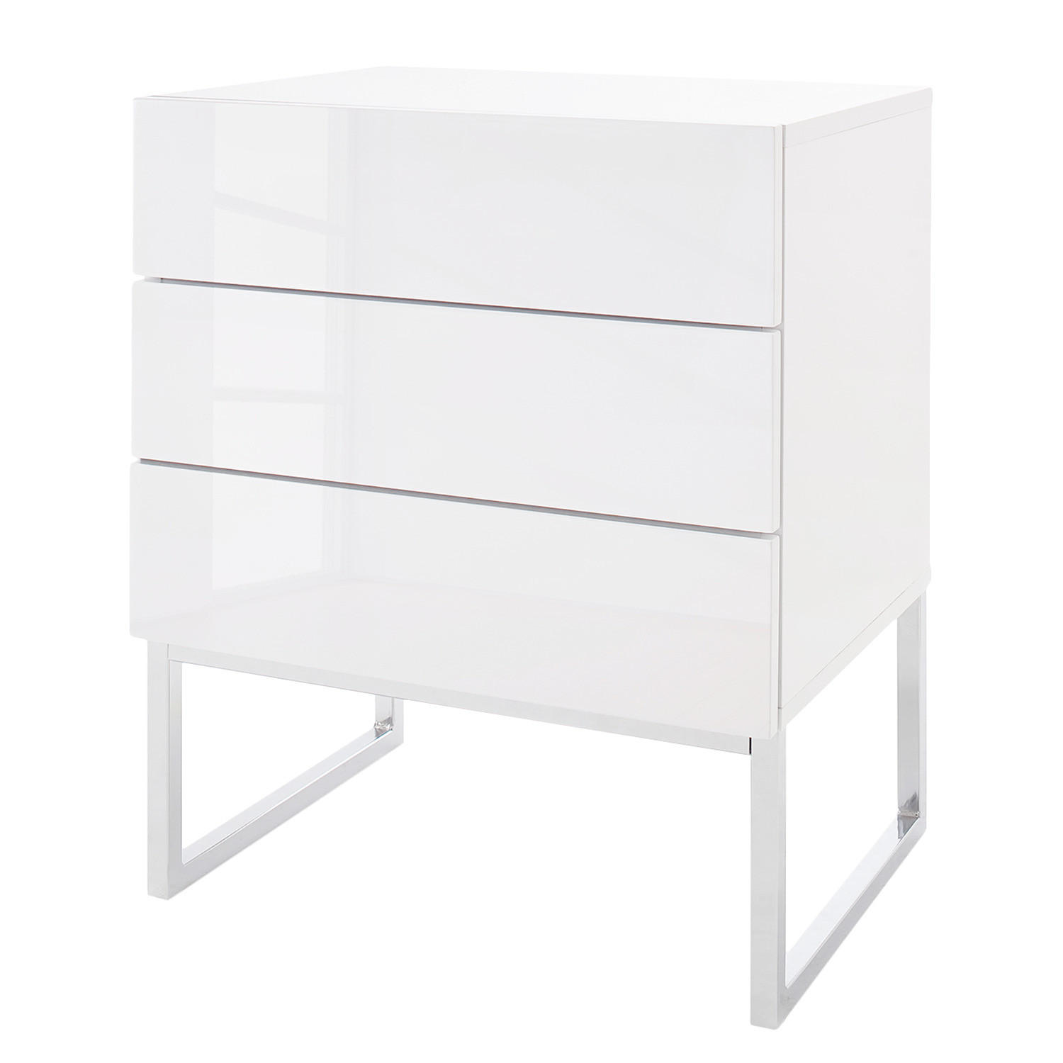 NACHTKOMMODE - Weiß Hochglanz, Holzwerkstoff (50/60/40cm) - home24