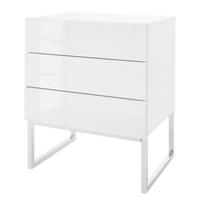NACHTKOMMODE - Weiß Hochglanz, Holzwerkstoff (50/60/40cm) - home24