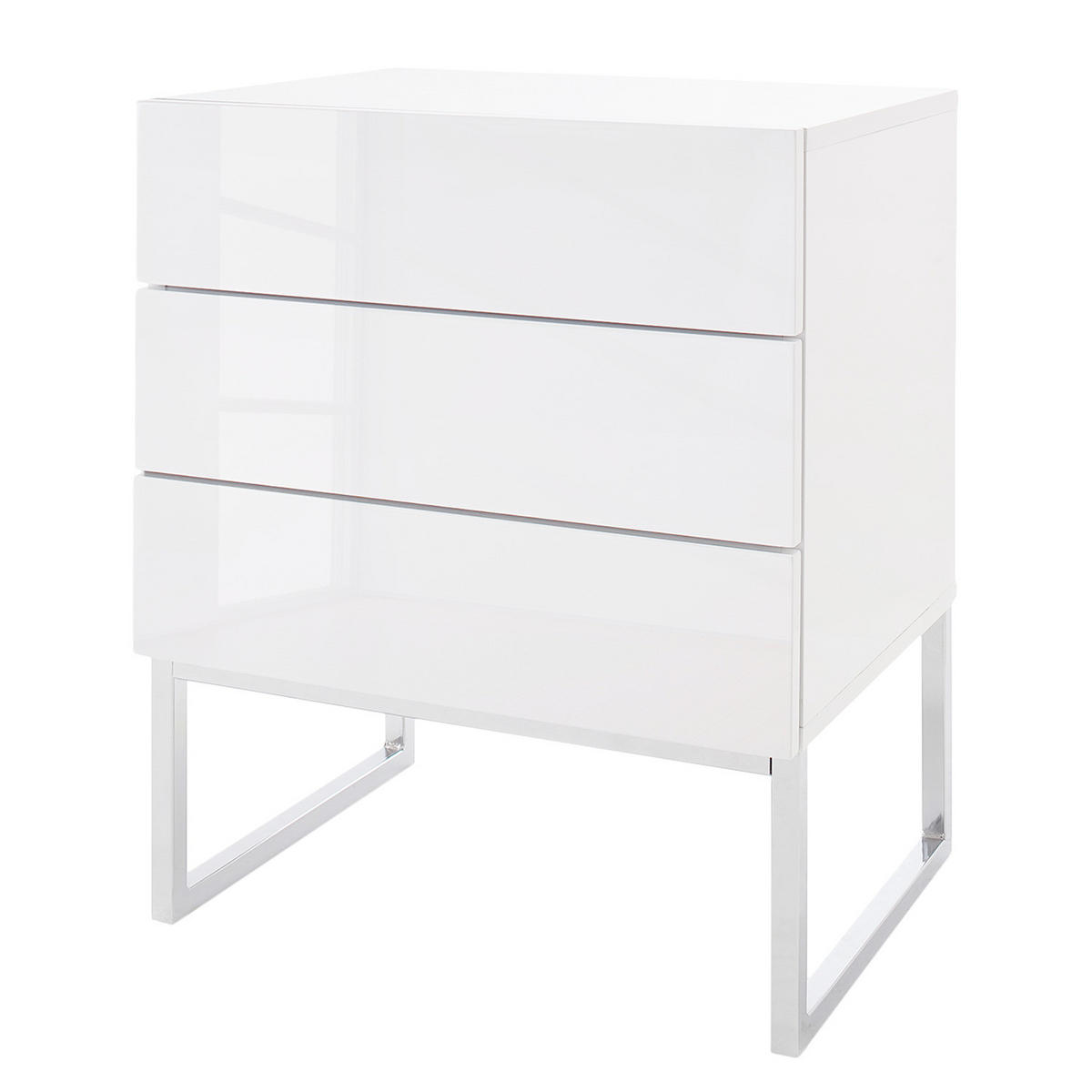 NACHTKOMMODE - Weiß Hochglanz, Holzwerkstoff (50/60/40cm) - home24