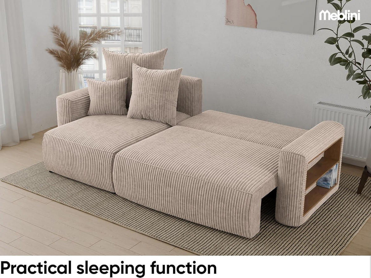 ECKSOFA SOLARIS L - Blau/Beige, Holzwerkstoff (238/142cm) - Meblini