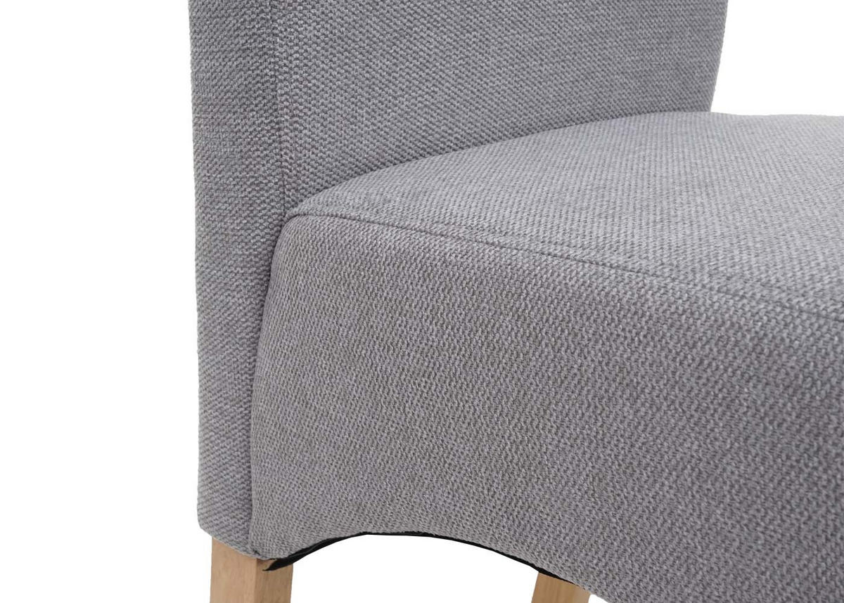 ESSZIMMERSTUHL 6er-Set gepolstert 100x44x56cm Sitzhöhe 48cm Stoff/Textil Hellgrau helle Beine - Hellgrau, Textil (44/100/56cm) - CHEFGASTRO