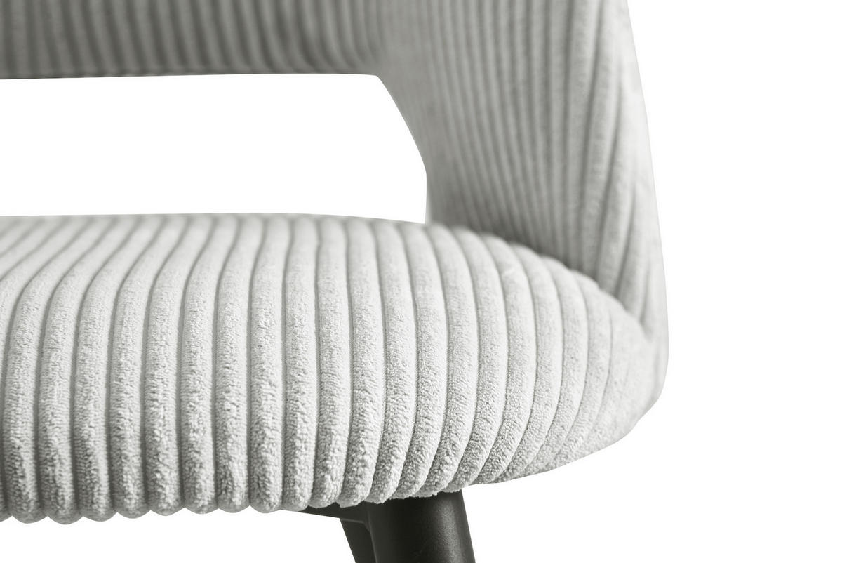 STUHL VICKY Grau 2 Stück - Grau, Textil/Metall (53/80/57cm) - B&D Home