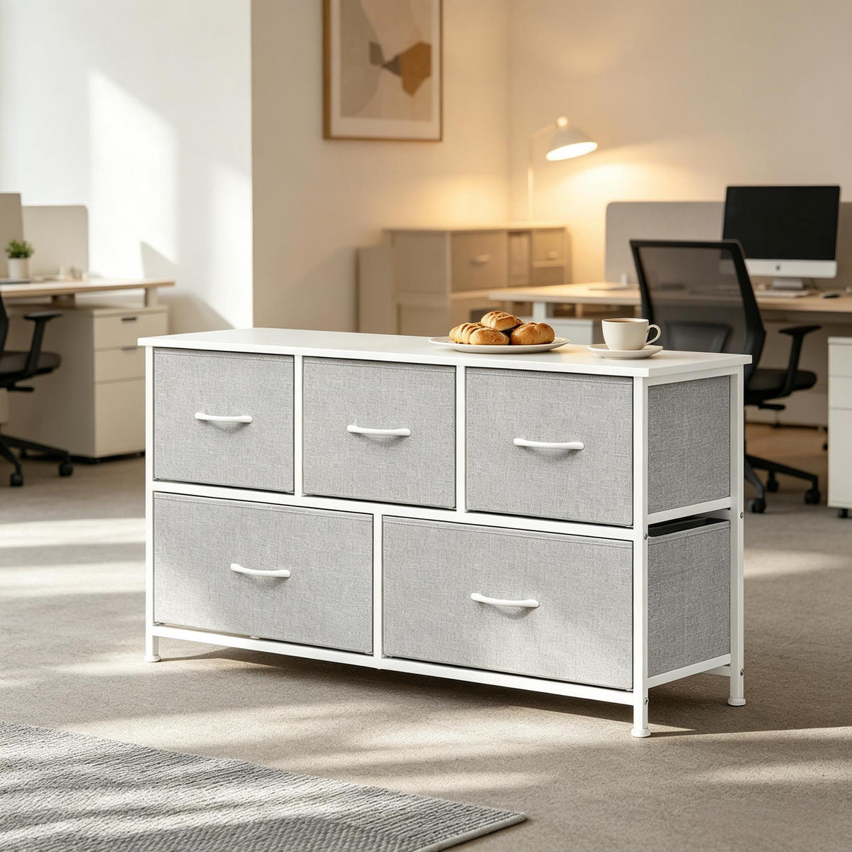 KOMMODE Hellgrau 100/30/54 cm - Hellgrau, Holzwerkstoff (100/54/30cm) - PANGIVO