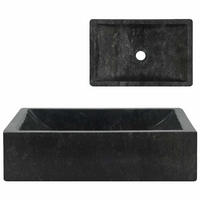 WASCHBECKEN 45/30/12 Cm Marmor Hochglanz-Schwarz - Schwarz, Stein (30/12/45cm) - vidaXL