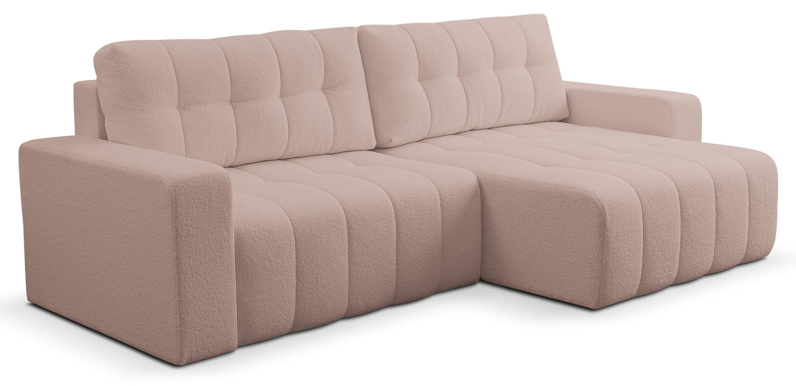 ECKSOFA Palermo mit Schlaffunktion und Bettkasten - Beige, Holz/Holzwerkstoff (245/143cm) - Ravio
