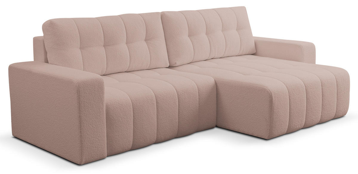ECKSOFA Palermo mit Schlaffunktion und Bettkasten - Beige, Holz/Holzwerkstoff (245/143cm) - Ravio