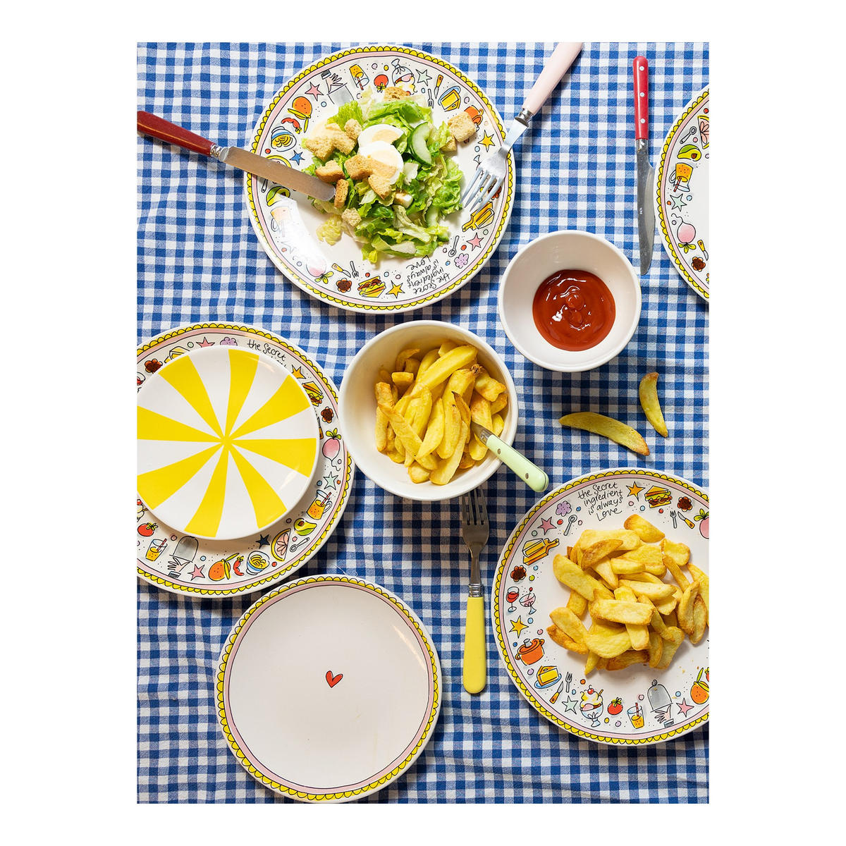SPEISETELLER Essen in Bunt - 26cm - Multicolor, Keramik (26.3cm) - Blond Amsterdam