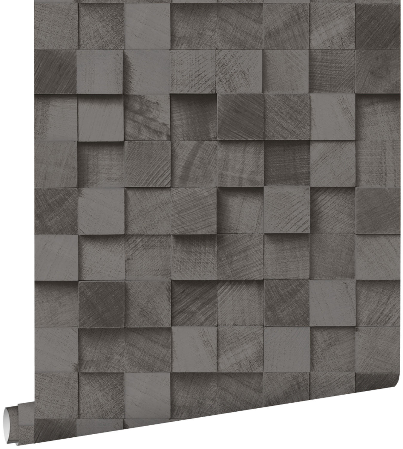 TAPETE 3D Holzoptik 53 cm x 10.05 m - Schwarz, Papier (53/1000cm) - ESTAhome