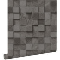 TAPETE 3D Holzoptik 53 cm x 10.05 m - Schwarz, Papier (53/1000cm) - ESTAhome