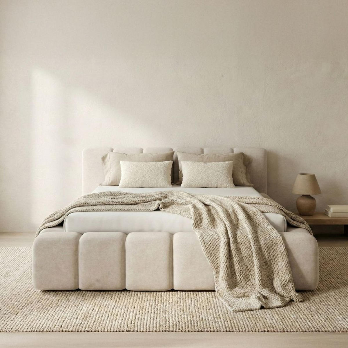 POLSTERBETT KALLA Premium 160x200 cm mit Bettkasten – PERFECT HARMONY 90 - Dunkelgrau, Holz - Dekori_Interiors