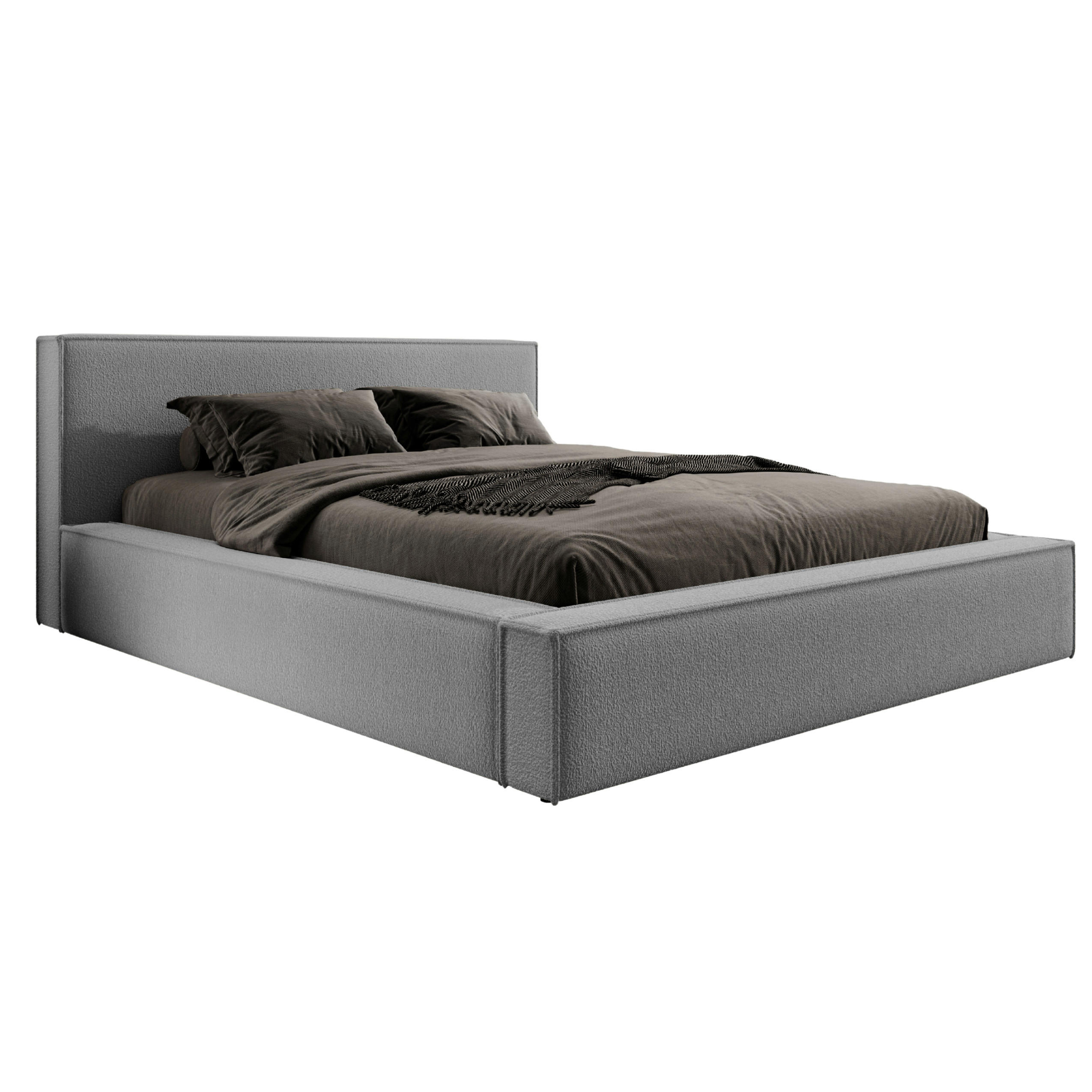 POLSTERBETT mit Bettkasten Salby 200x200 cm, Graphit - Graphitfarben, Textil (200/200cm) - Meblito