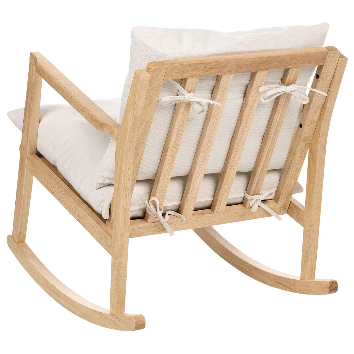 HOUPACÍ KŘESLO Dřevo Světle hnědé/Světle béžové Kjevik - hnědá/béžová, textil (65/75/75cm) - Beliani