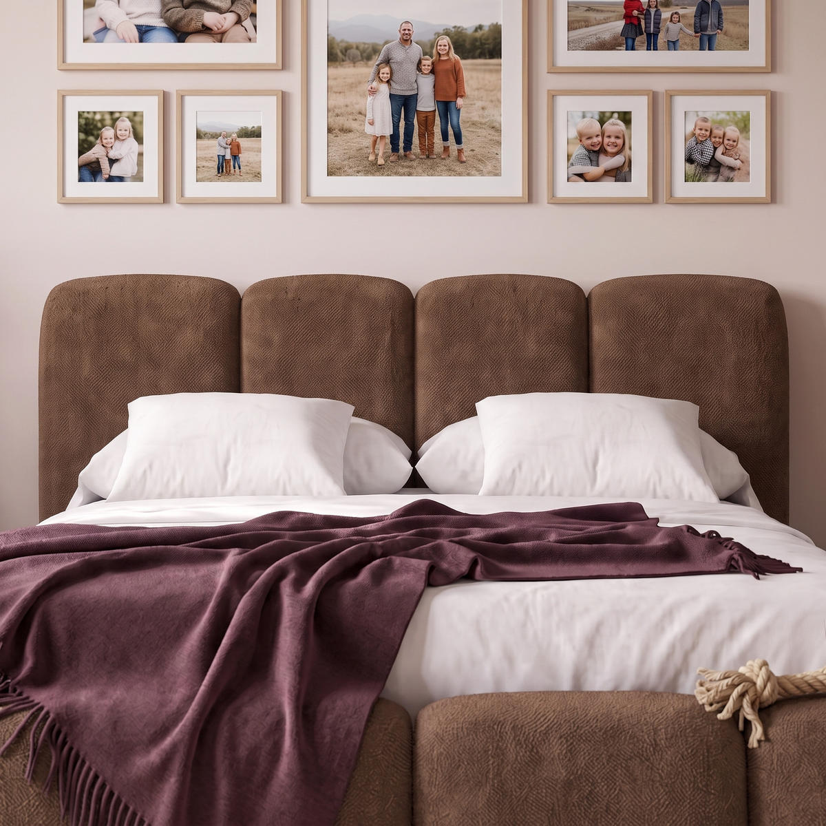 POLSTERBETT SUENO MAXI 180x200 cm in Braun, gepolstertes Kopfteil, Metalllattenrost, Bettkasten, Chenille-Stoff - Naturfarben/Braun, Holz/Textil (180/200cm) - Muffo