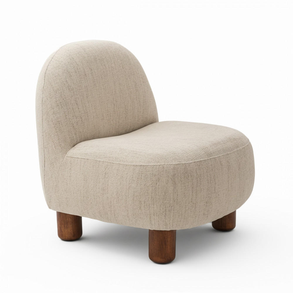 SESSEL aus Chenille-Stoff und Holz - Aren - Heidebeige - Beige, Textil (68/73/74cm) - Drawer