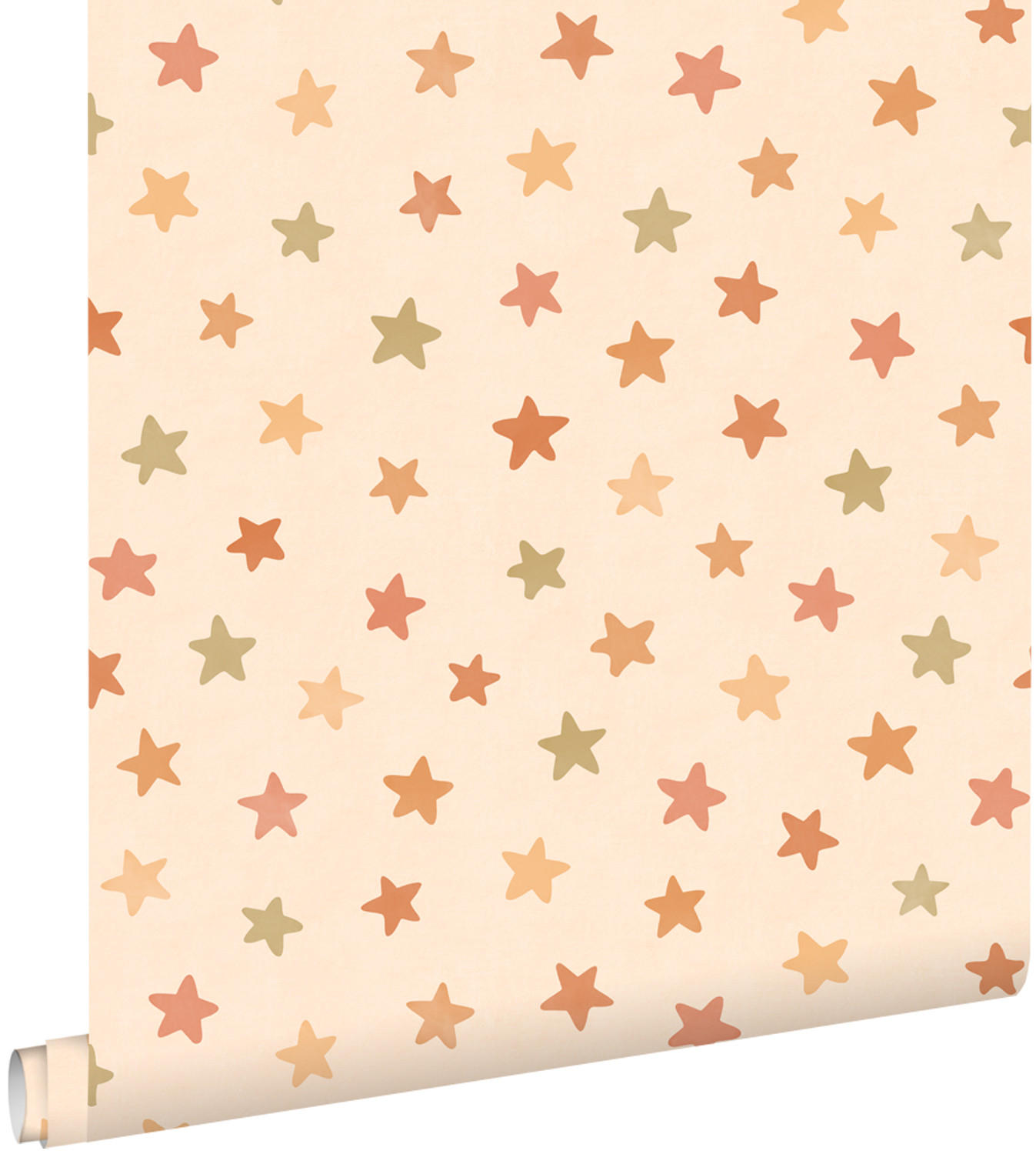 TAPETE kleine Sterne 50 x 900 cm - Orange, Papier (50/0.1cm) - ESTAhome