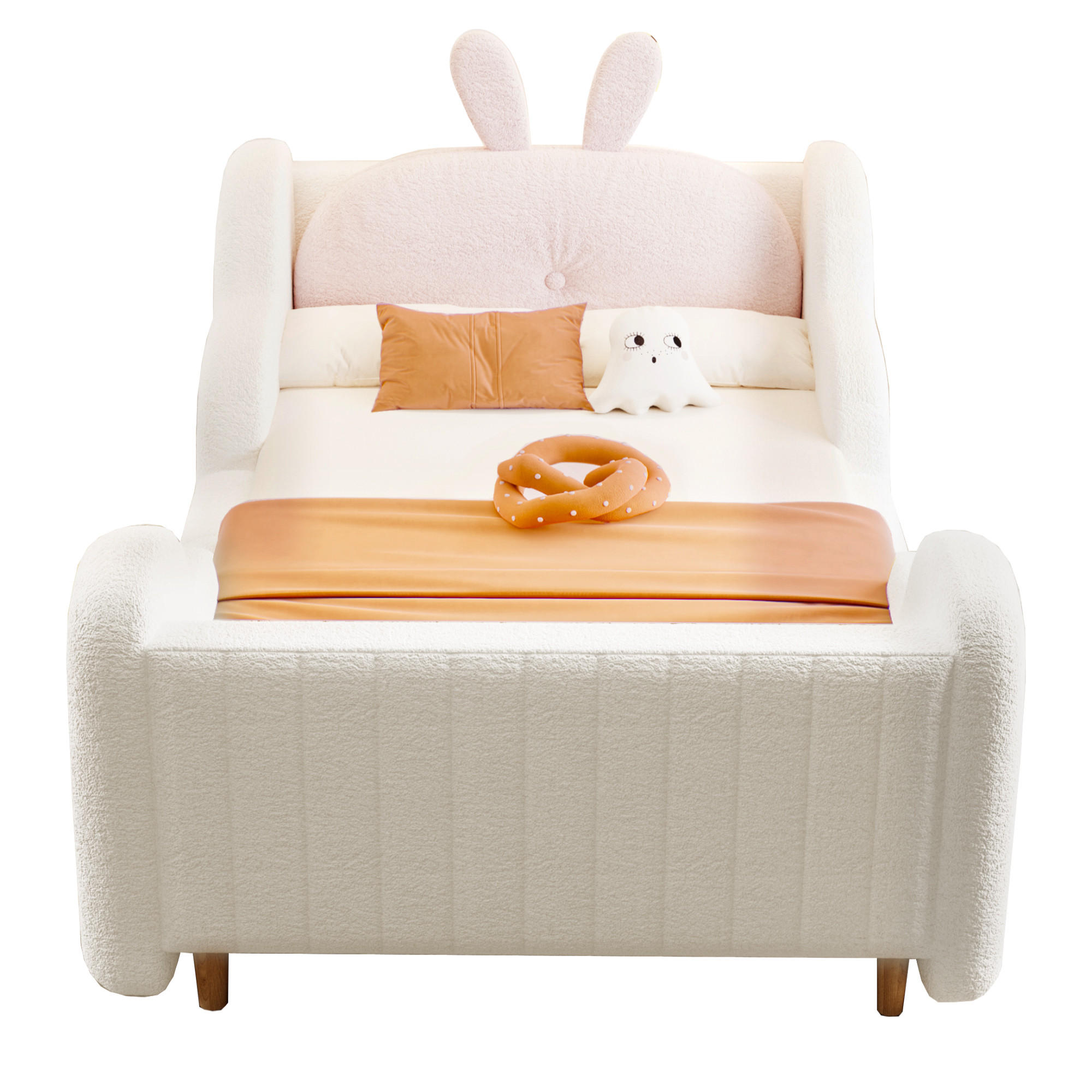 DĚTSKÁ POSTEL 90x200 Teddy Samet Králičí Tvar Bílá - bílá, textil (90/200cm) - FLIEKS