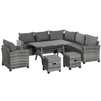 GARTENMÖBEL Set, Verzinkter Stahl, Grau - Grau, Metall - Outsunny