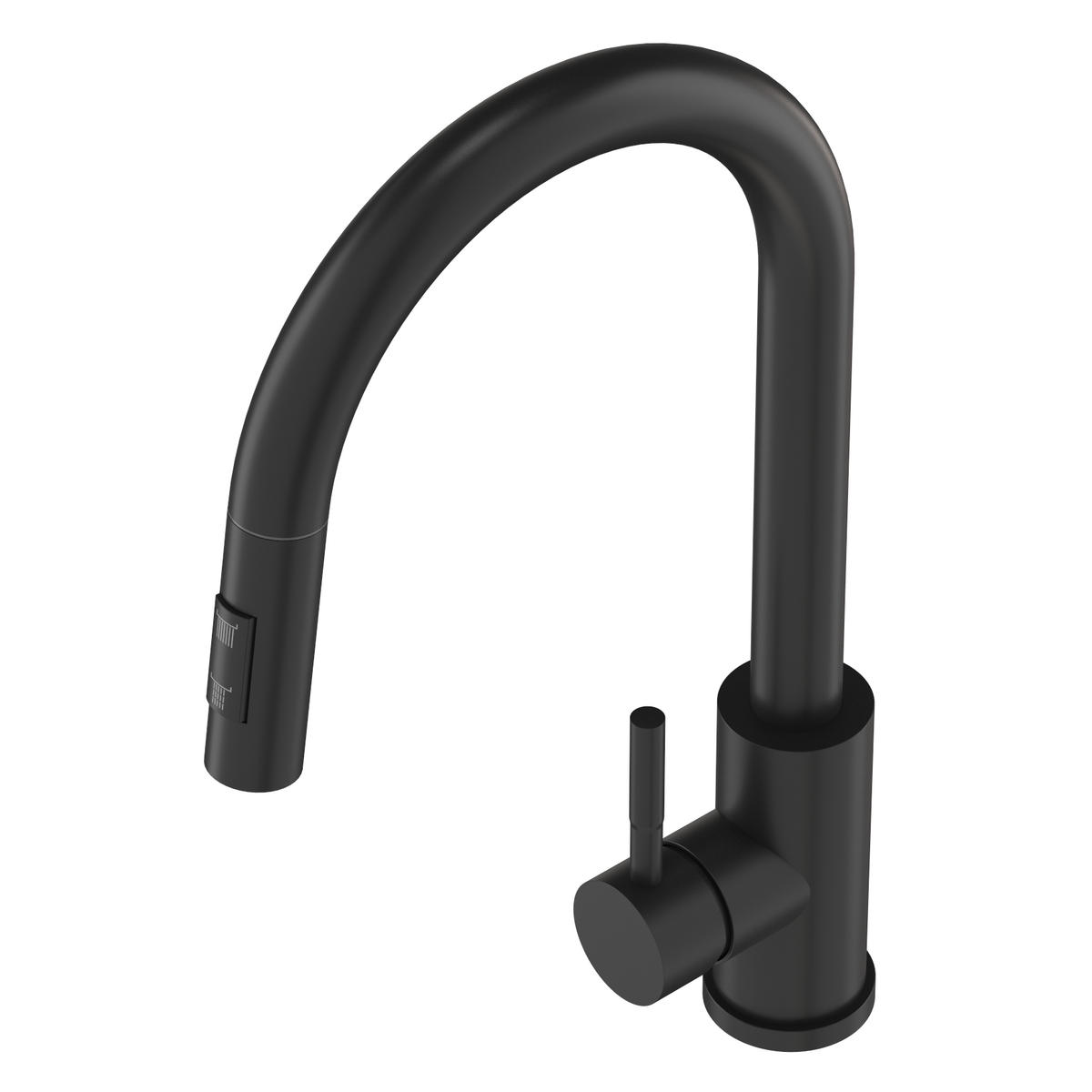 SPÜLBECKEN Best mit Batterie Siphon - Schwarz, Kunststoff/Stein (50/40/18cm) - Granitan