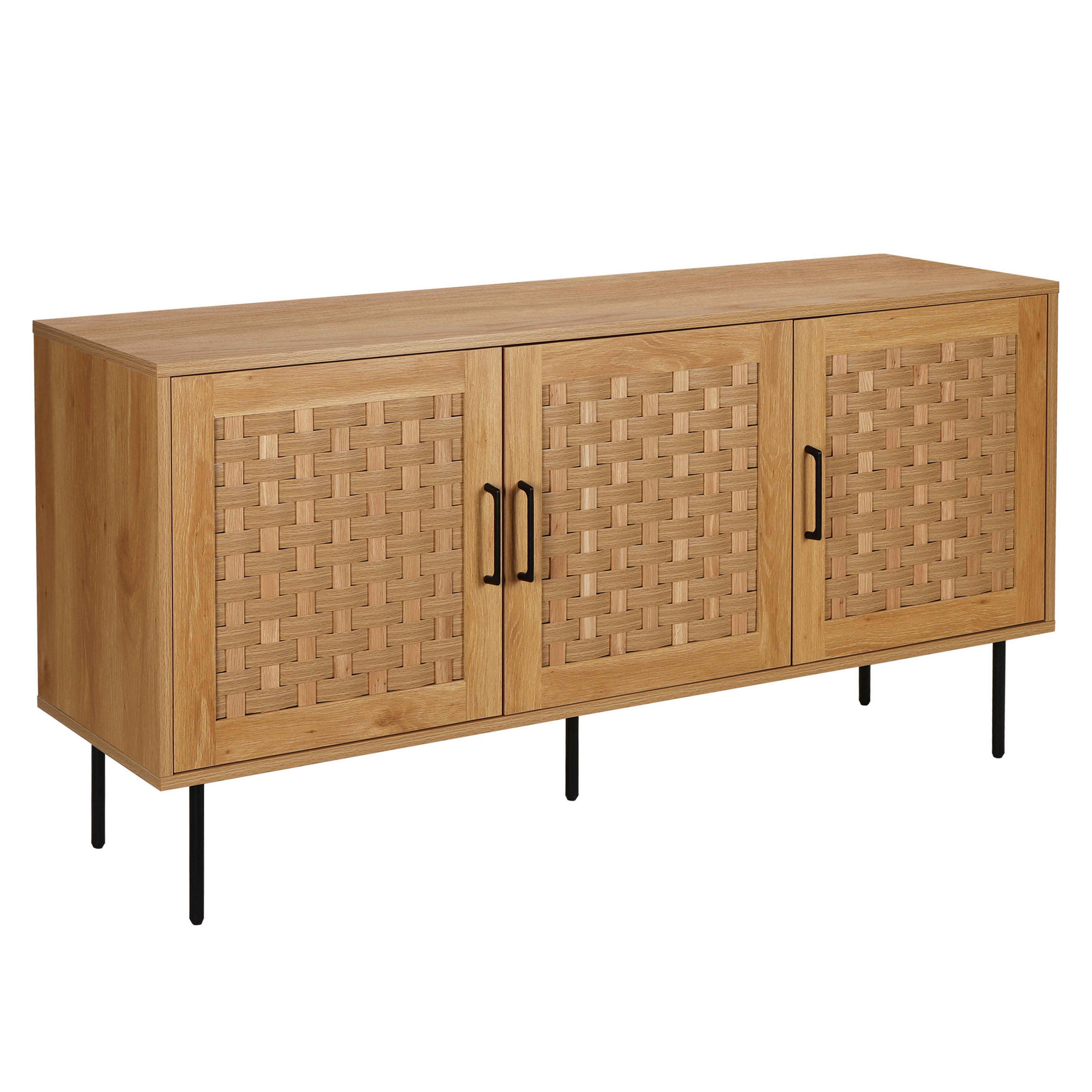 SIDEBOARD, helles Holzeffekt - Beige, Holz (40/75/150cm) - Oviala