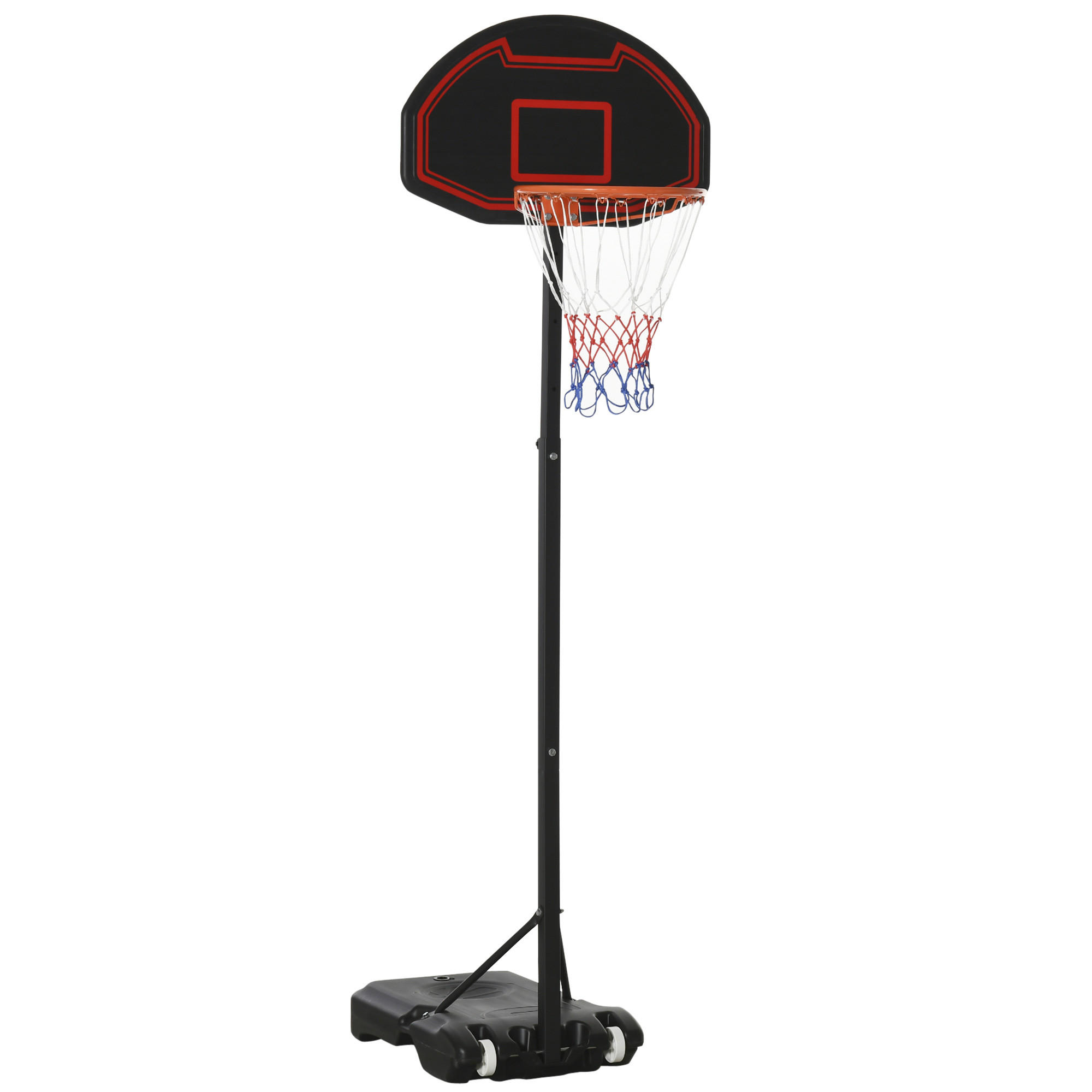 BASKETBALLKORB, Stahl, Schwarz, 73L x 49B x 250H cm - Schwarz, Metall (49/131cm) - HOMCOM