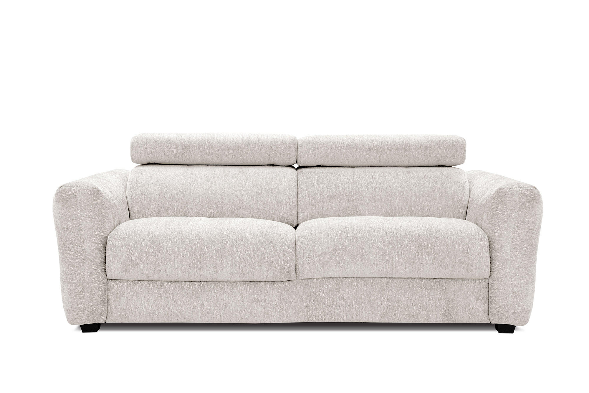 SOFA CALVERA 3-Sitzer, weiß - Schwarz/Weiß, Holzwerkstoff/Textil (204/79/106cm) - Courtois Laville