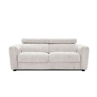 SOFA CALVERA 3-Sitzer, weiß - Schwarz/Weiß, Holzwerkstoff/Textil (204/79/106cm) - Courtois Laville
