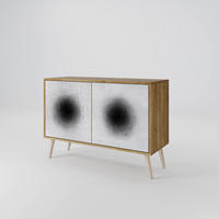 SIDEBOARD BLACK HOLE, Eicheneffekt, 111x42x77,5 cm, 2 Türen - Eichefarben/Buchefarben, Holzwerkstoff/Buchenholz (111/77.5/42cm) - SpaceRebels