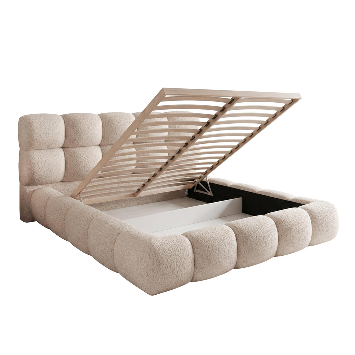 POLSTERBETT FERAGU 200x200 cm, Beige - Beige, Textil (200/200cm) - Fedve
